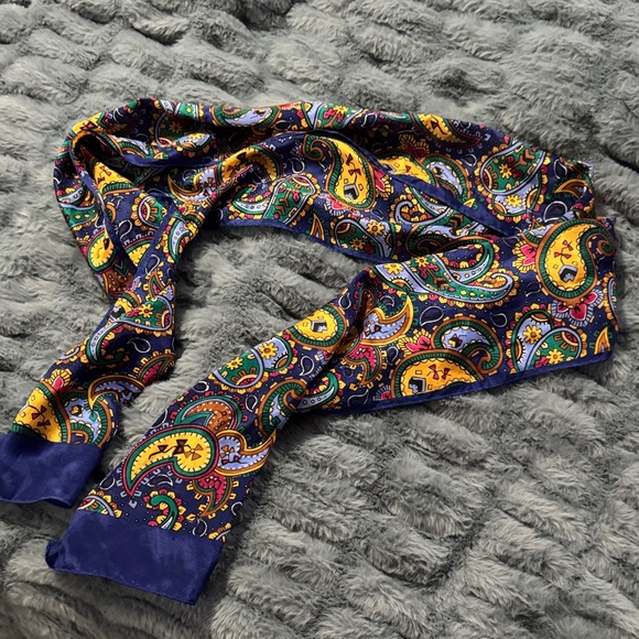 Colorful Paisley 100% Silk Scarf - Picture 3 of 5